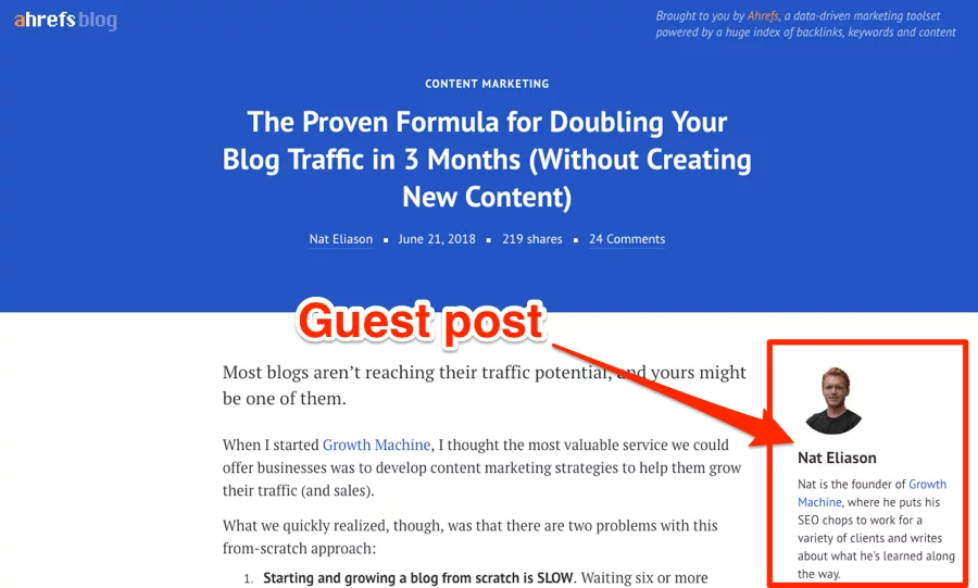 A Blog Post Showcasing A Guest Post Aimed At Monetizing Blogs.